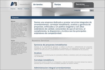 Empresa, Diseño de interfaces A&B Inmobiliaria