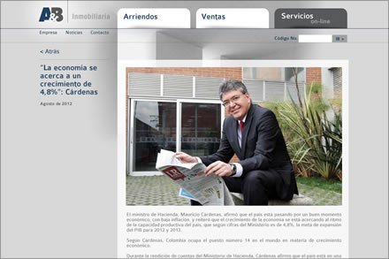 Noticias detalle, Diseño de interfaces A&B Inmobiliaria