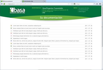 Zona de clientes: documentos, Web y Extranet BASA Ingenieros