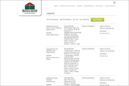 Usados, Maquetación HTML 5 Bienes y Bienes