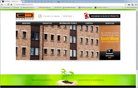 Home, Sitio web Administrable Cademac