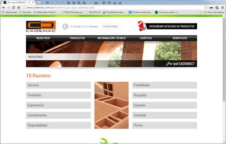 10 razones, Sitio web Administrable Cademac