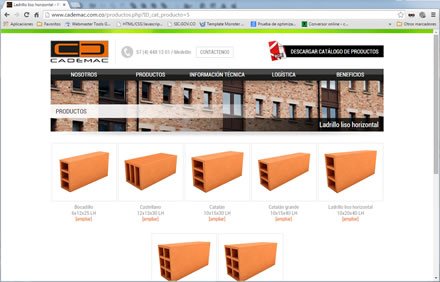 Categoría de productos, Sitio web Administrable Cademac
