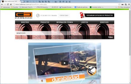Video, Sitio web Administrable Cademac