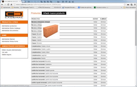 Administrador a la medida, Sitio web Administrable Cademac