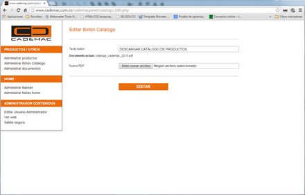 Administrador a la medida, Sitio web Administrable Cademac