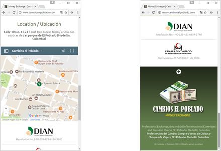 Adaptación Responsive, Landing page responsive Cambios El Poblado