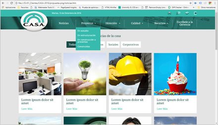 Submenús, Intranet Joomla CASA