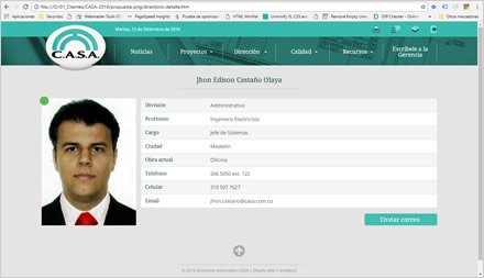 Directorio de empleados, Intranet Joomla CASA