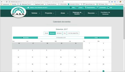 Calendario interno, Intranet Joomla CASA