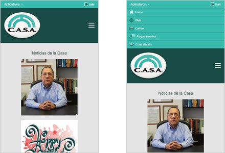 Adaptación responsive, Intranet Joomla CASA