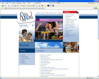 Recetas, Web Casa Magna