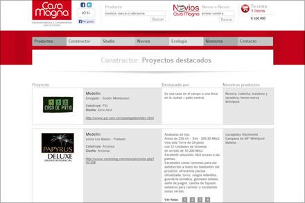 Proyectos destacados, Tienda electrónica Casa Magna
