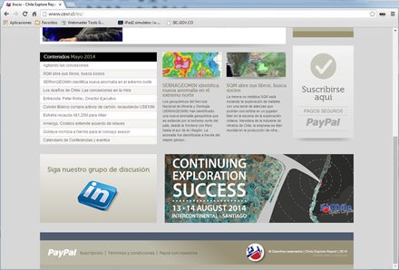 Home (scroll), Sitio web Joomla Chile Explore Report