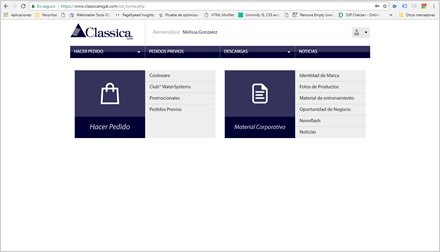 Home, Web APP para Distribuidor Classica Regal