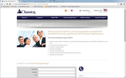 Captación de distribuidores, Web responsive Classica Regal