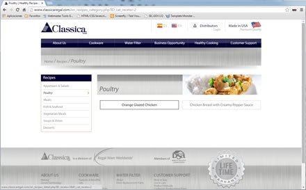Recetas (2), Web responsive Classica Regal
