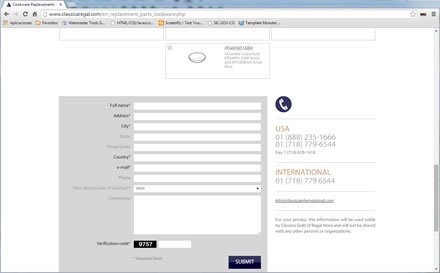 Pedido de repuestos (scroll), Web responsive Classica Regal