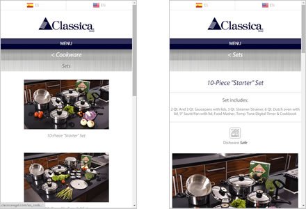 Responsive design, Web responsive Classica Regal