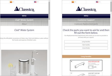 Responsive design, Web responsive Classica Regal