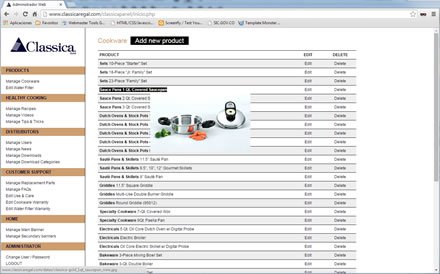 Administrador, Web responsive Classica Regal