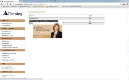 Administrador, Web responsive Classica Regal