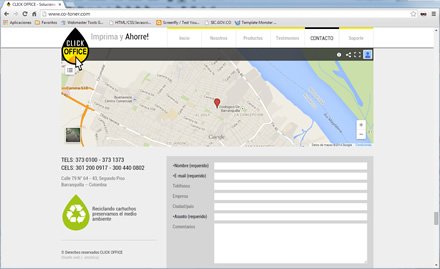Contacto, Single page site Click Office