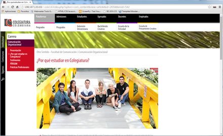 Por qué estudiar en la Cole, Web Joomla Colegiatura