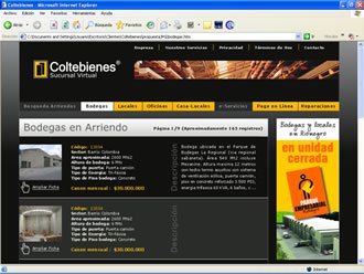 Listado de Inmuebles, Web Coltebienes