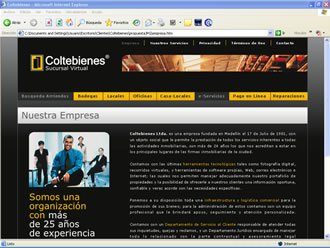Página típica de texto, Web Coltebienes