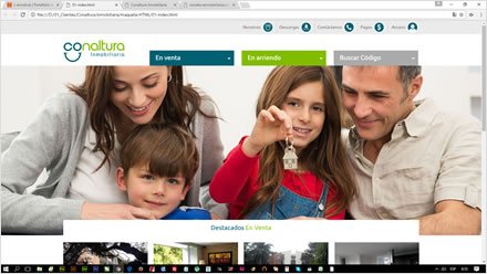 Home, Diseño de interfaces Inmobiliaria Conaltura