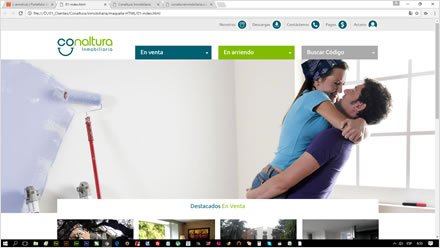 Home, Diseño de interfaces Inmobiliaria Conaltura