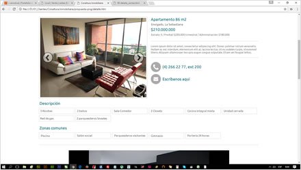 Detalle de inmueble, Diseño de interfaces Inmobiliaria Conaltura