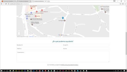 Contacto, Diseño de interfaces Inmobiliaria Conaltura
