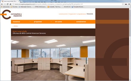 Detalle proyecto, Web administrable Conceptos y Espacios