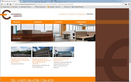 Proyectos en curso, Web administrable Conceptos y Espacios