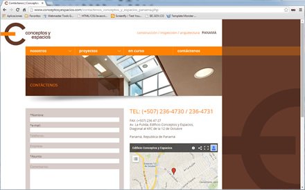 Contacto, Web administrable Conceptos y Espacios