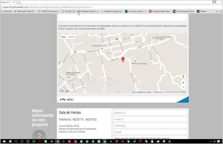 Ubicación proyecto (scroll), Web responsive Conhogar