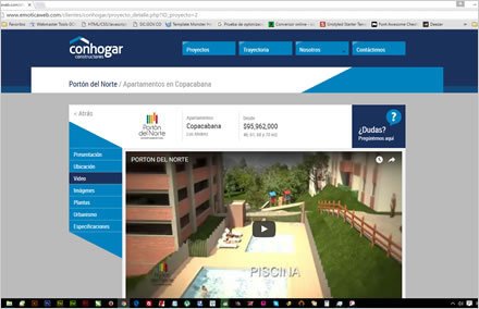 Video proyecto, Web responsive Conhogar