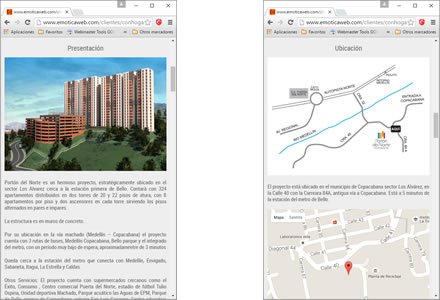 Adaptación Responsive, Web responsive Conhogar