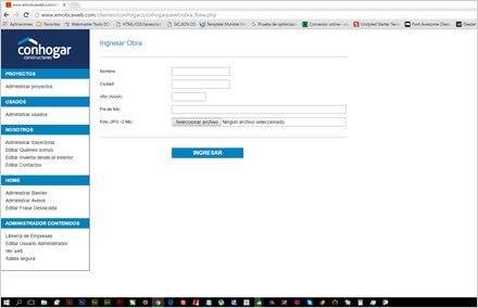 Administrador a la medida, Web responsive Conhogar