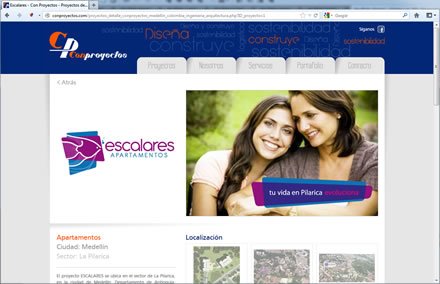 Detalle de proyecto, Sitio web ConProyectos
