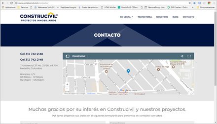 Contactos, Web Wordpress Responsive Construcivil