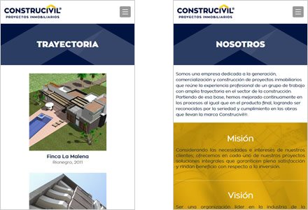 Adaptación Responsive, Web Wordpress Responsive Construcivil