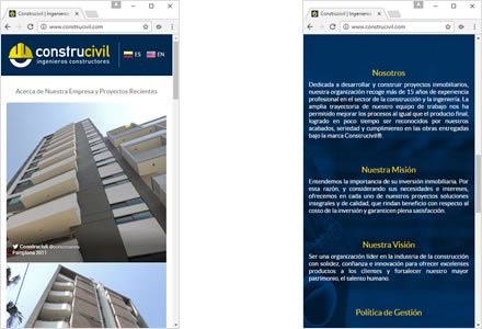 Adaptación Responsive, Identidad y landing page Construcivil