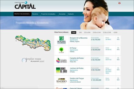 Proyectos, Sitio web Constructora Capital
