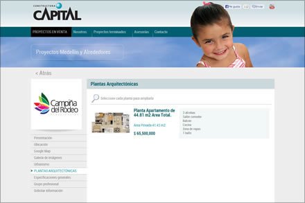 Proyecto detalle, Sitio web Constructora Capital