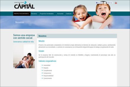 Nosotros, Sitio web Constructora Capital