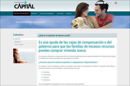 Asesoría, Sitio web Constructora Capital