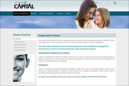 Compras, Sitio web Constructora Capital